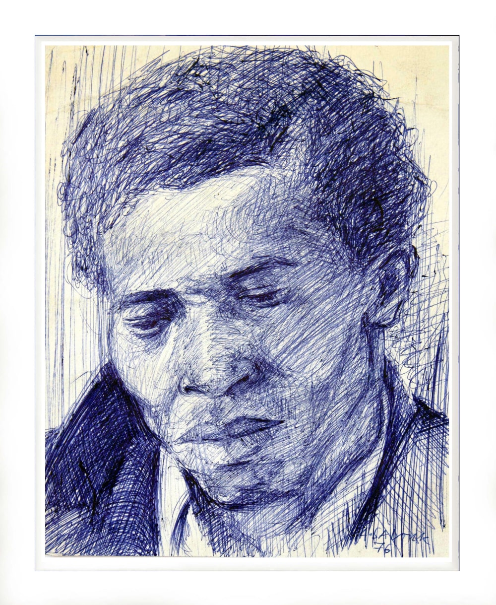 Portrait réalisé par son ami et artiste Abdellah Sadouk